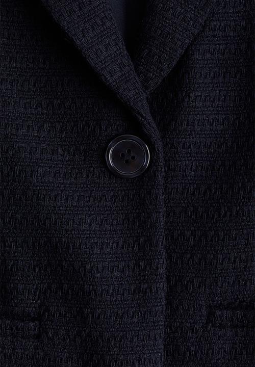 H&M - Textured-weave blazer - navy blue