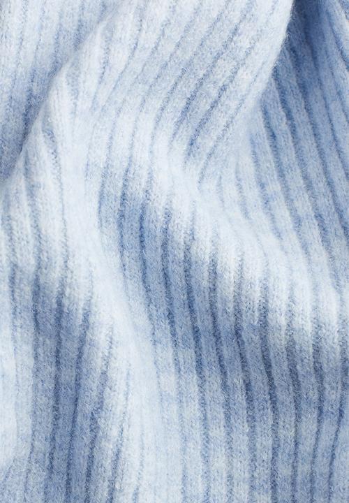 H&M - Tie-detail rib-knit top - light blue marl