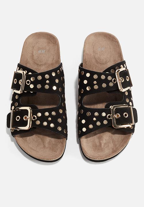 H&M - Studded sandals - black/gold-coloured