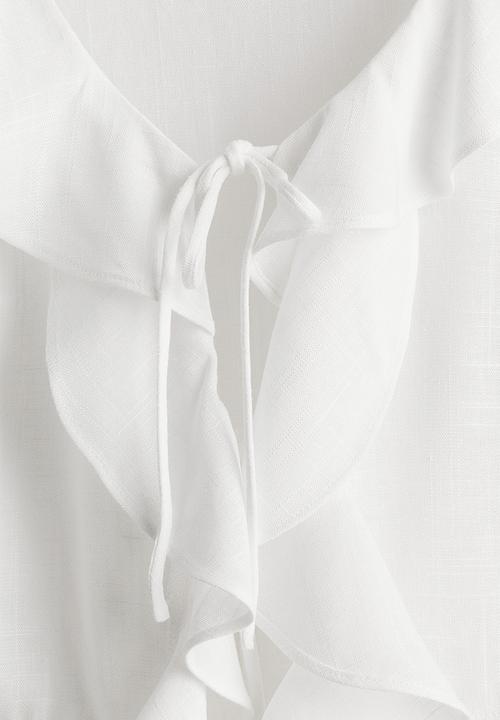H&M - Flounced blouse - white