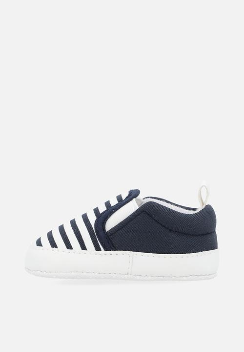 Pop Candy - Striped slip on sneakers - blue & white