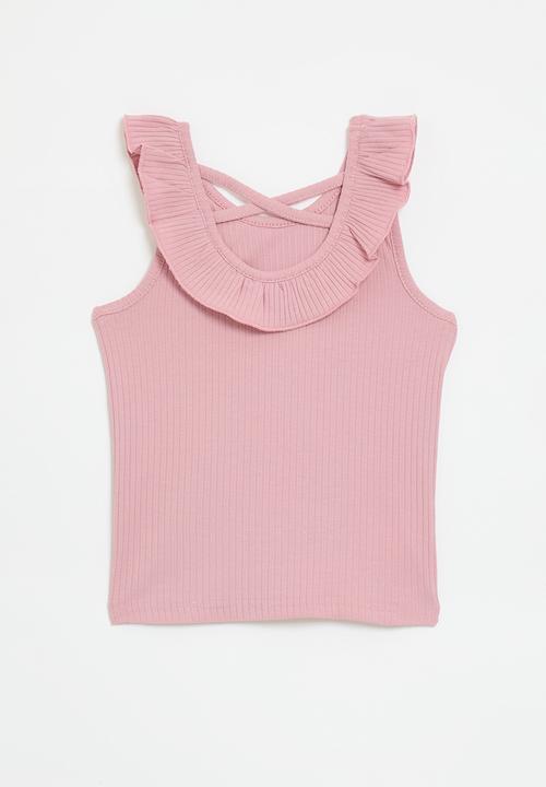Pop Candy - Ruffle collar tee - pink