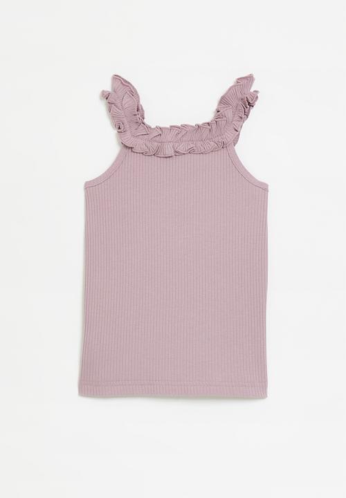 Pop Candy - Frilled collar tee - lilac