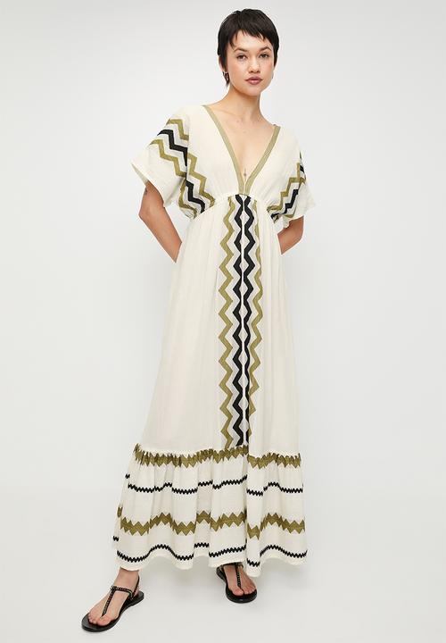 dress midi a line Women Boat Neck Flared Sleeve Kaftan Style A-Line Dress Fuchsia / M main image 1