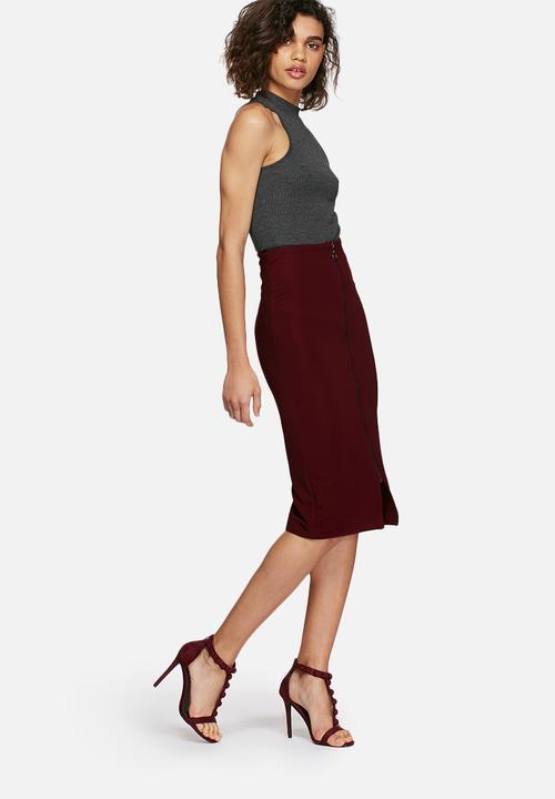 dailyfriday - Ribbed midi zipped skirt