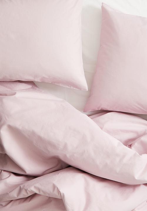 H&M - Cotton double/king duvet cover set - light pink