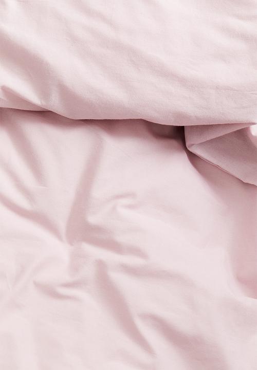 H&M - Cotton double/king duvet cover set - light pink