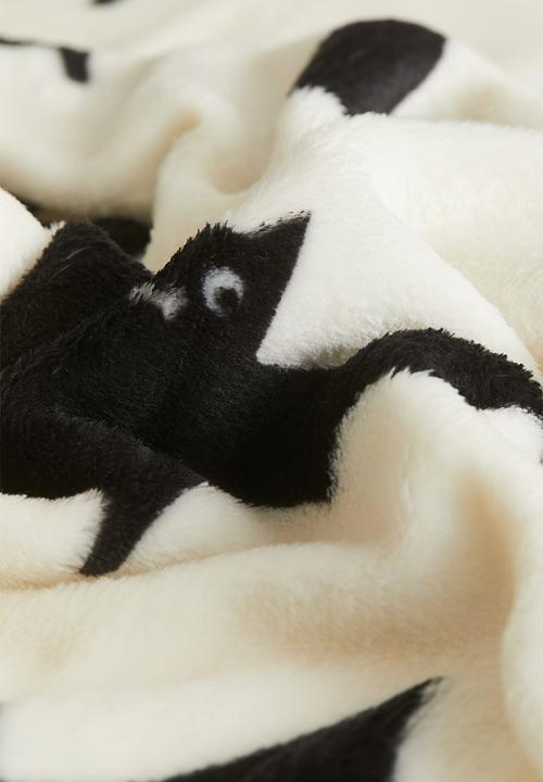 H&M - Patterned fleece blanket - white bats