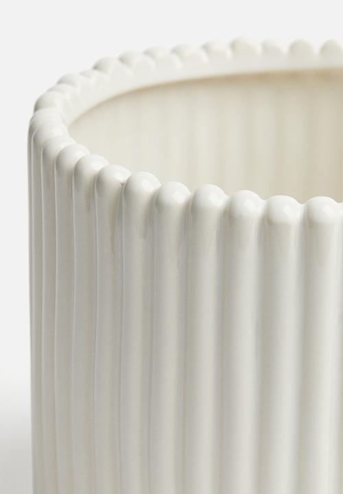 H&M - Large stoneware plant pot - white