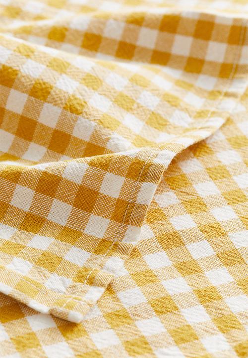 H&M - 2 pack napkins - dark yellow gingham check