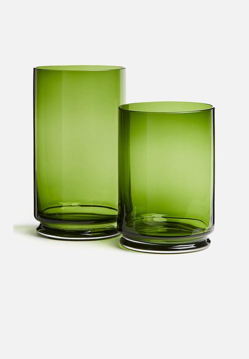 H&M - Extra-large glass candle lantern - green