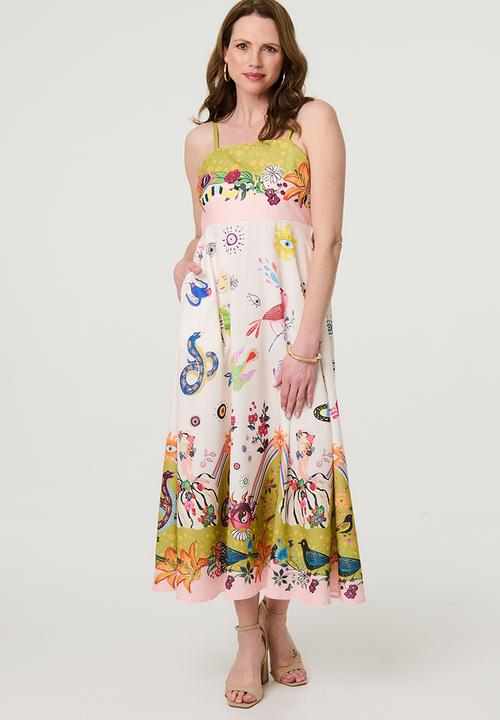 Stella Morgan - Strappy all over multi colour Print Maxi Dress - multi