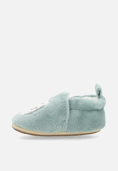 Pop Candy - Bear applique slippers - sage green