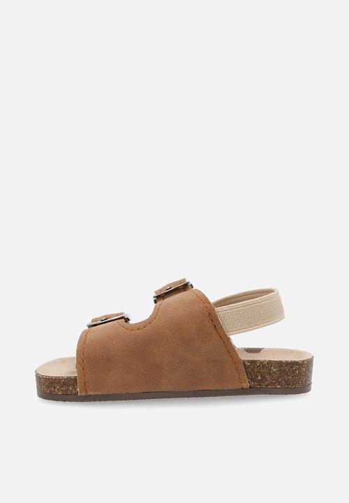Pop Candy - Twin buckle strap sandals - brown