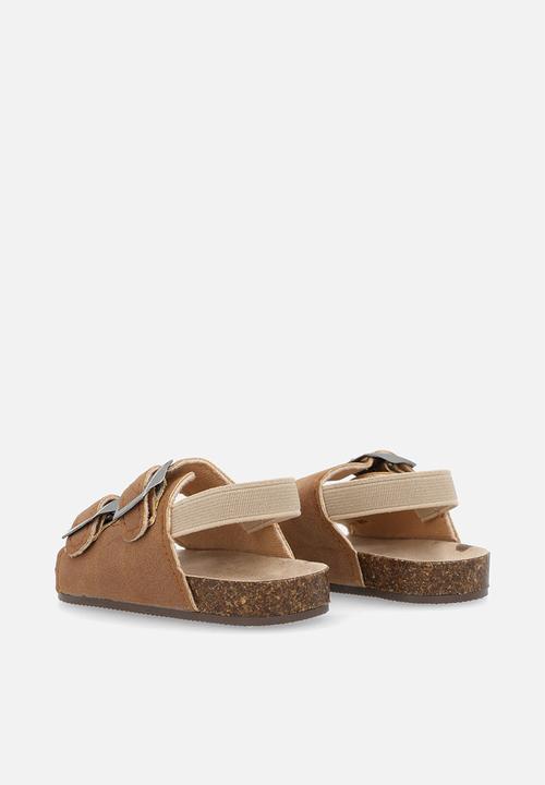 Pop Candy - Twin buckle strap sandals - brown
