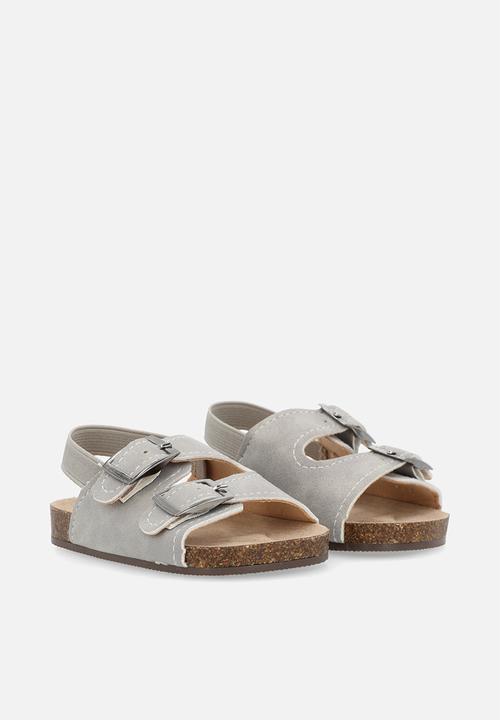Pop Candy - Twin buckle strap sandals - grey
