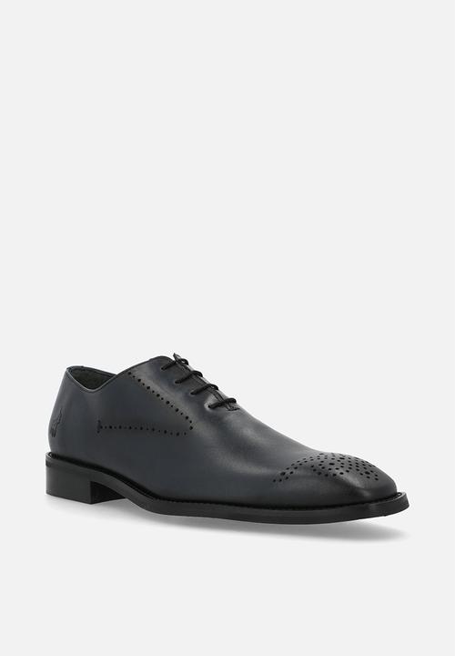 POLO - Perforated oxford lace up - navy leather