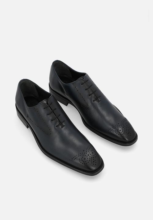 POLO - Perforated oxford lace up - navy leather