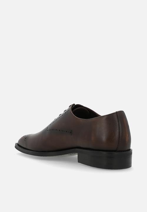 POLO - Perforated oxford lace up - brown leather