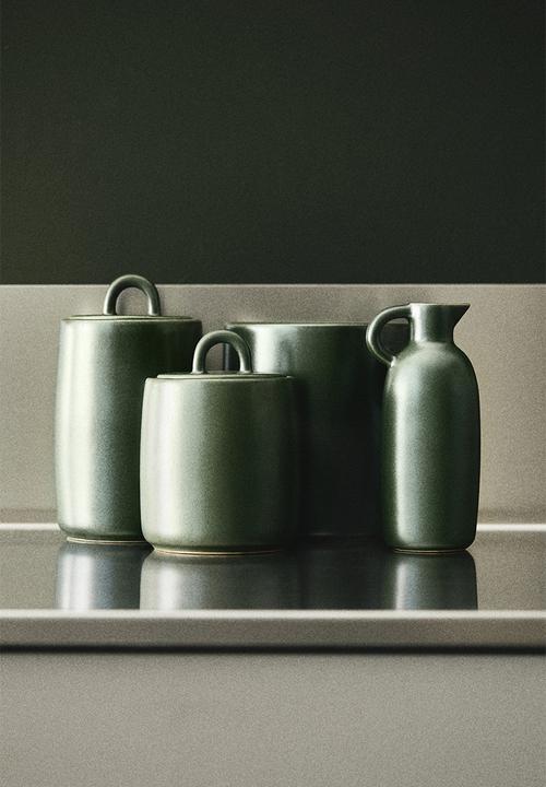 H&M - Stoneware jar - dark green
