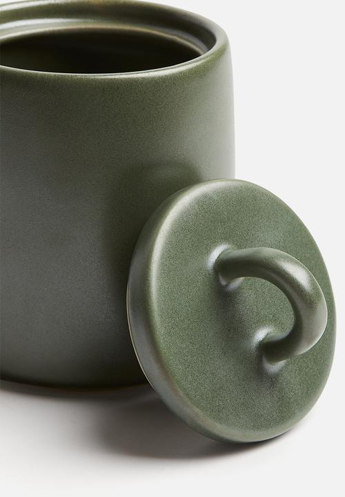 H&M - Stoneware jar - dark green