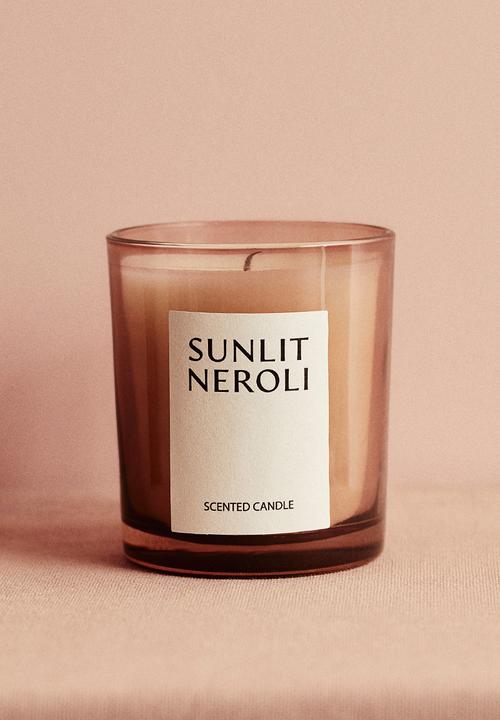 Scented candle in a glass holder - sunlit neroli - 1249271003