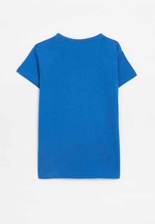 Pop Candy - Printed crew neck tee-blue