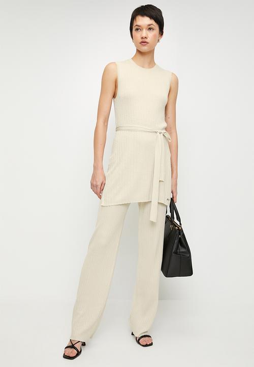 Pringle of Scotland - Bree Knitted Co-ord Top - Stone