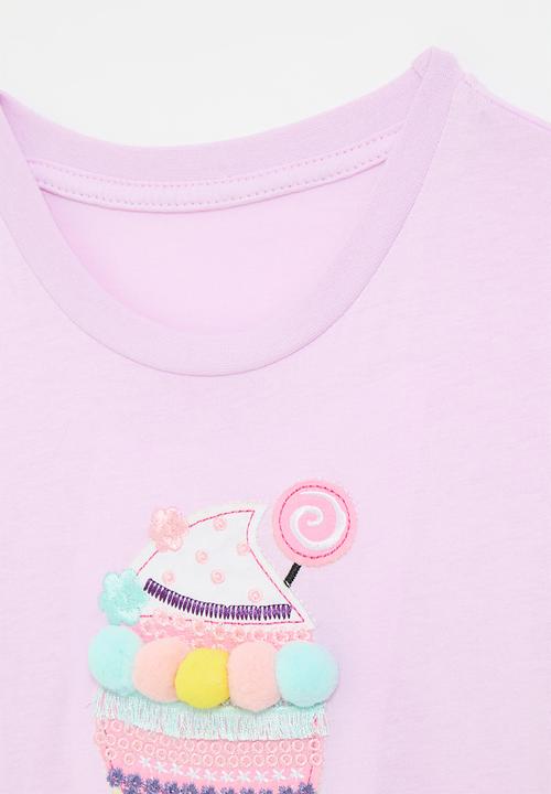 Pop Candy - Frilled hem tee - lilac
