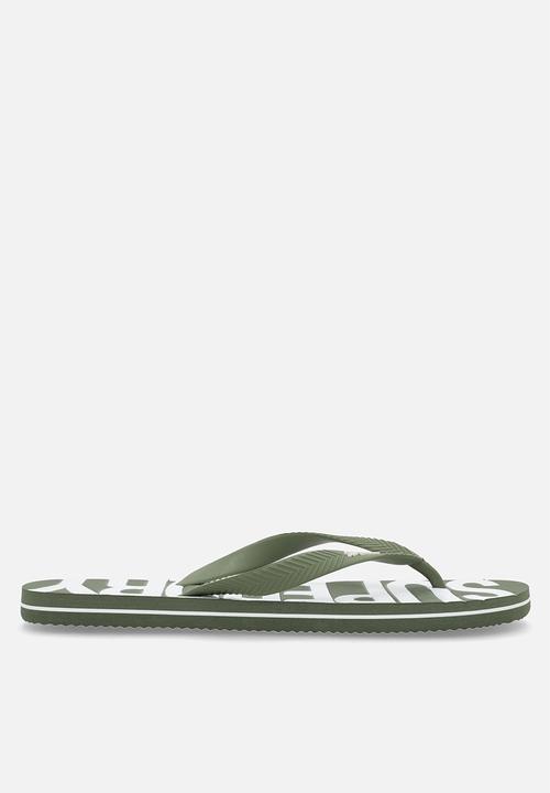 Superdry. - Core logo flip flop - olive khaki/optic