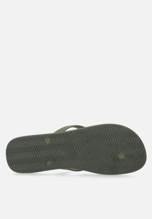 Superdry. - Core logo flip flop - olive khaki/optic