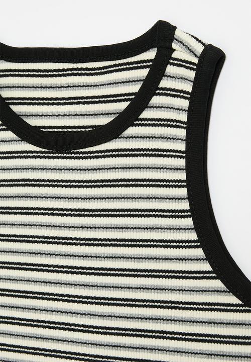 Pop Candy - Striped tank top - black & white