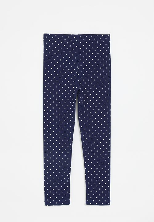 Pop Candy - Polka dot leggings-blue & white