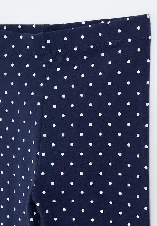 Pop Candy - Polka dot leggings-blue & white
