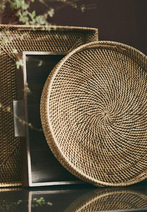 H&M - Rattan tray - beige