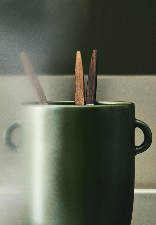 H&M - Stoneware utensil holder - dark green