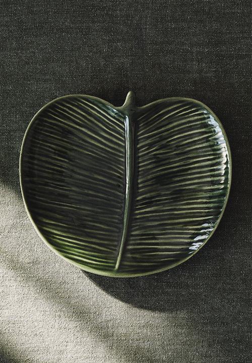 H&M - Small stoneware serving plate - green
