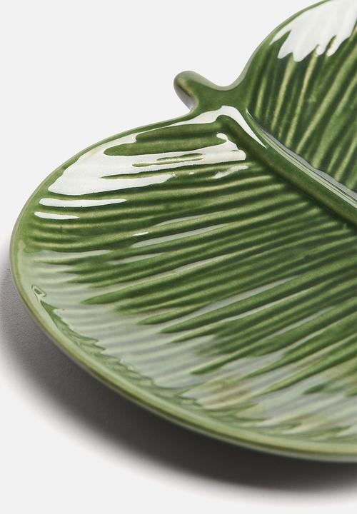 H&M - Small stoneware serving plate - green