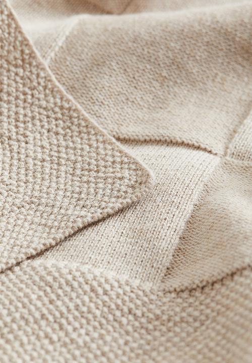 H&M - Knitted cotton blanket - beige