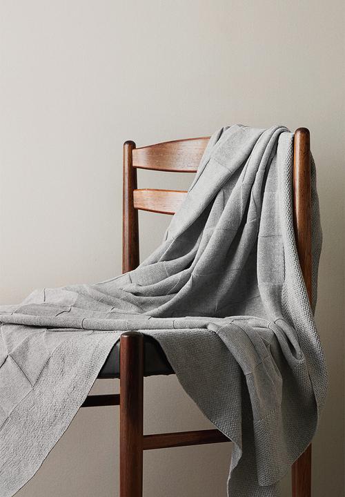 H&M - Knitted cotton blanket - dusty grey