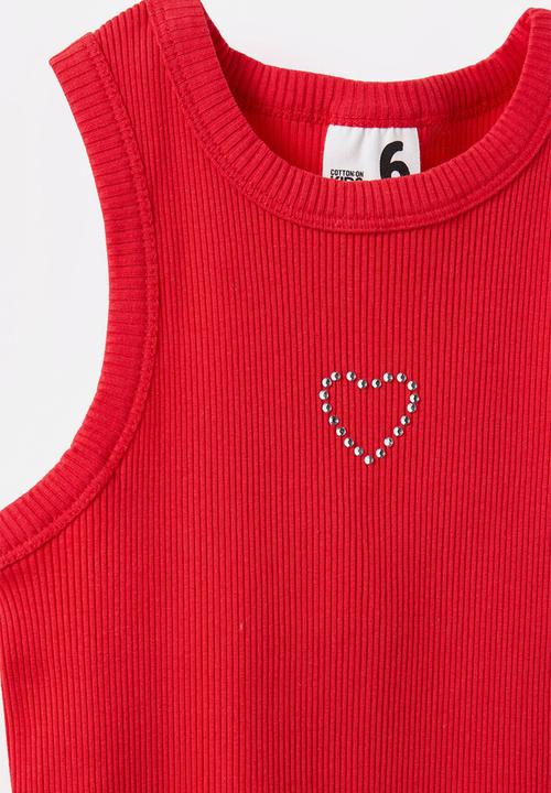 Cotton On - Eleanor tank - varsity red/heart
