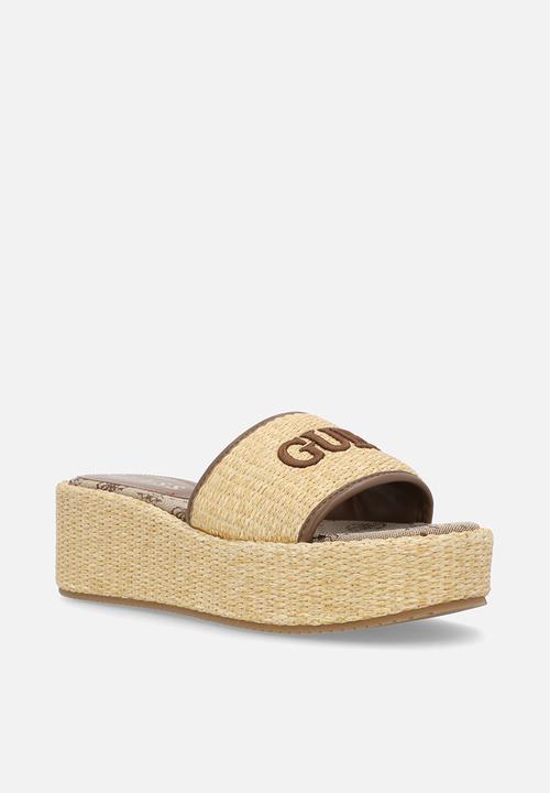 GUESS - Raffia espadrille slide - neutral