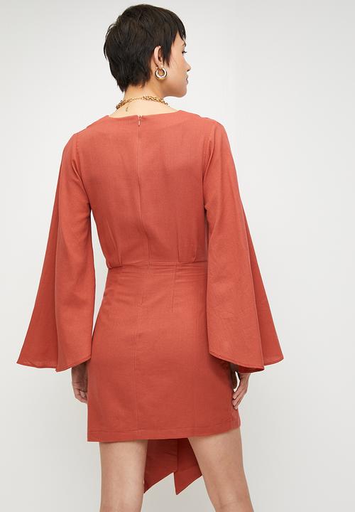 Trendyol - Beach Dress Tie Detail - Dusty Rose