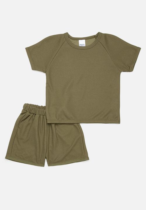 Pop Candy - Raglan sleeve tee & shorts - reseda green
