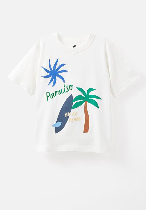 Cotton On - Jonny short sleeve graphic print tee - vanilla/paraiso