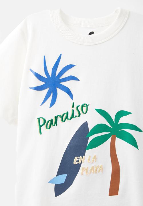 Cotton On - Jonny short sleeve graphic print tee - vanilla/paraiso