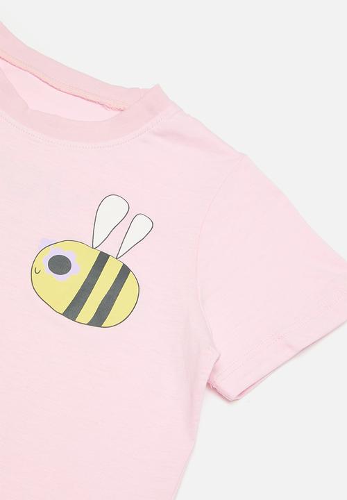 Pop Candy - Tee & pants set - pink & grey