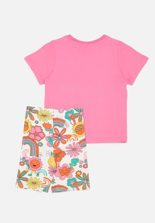 Pop Candy - Tee & cycle short set - multi