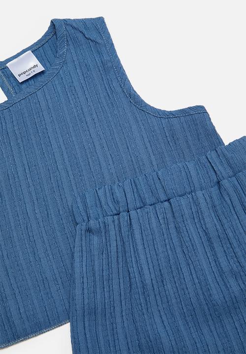 Pop Candy - Cropped top & pants set - blue