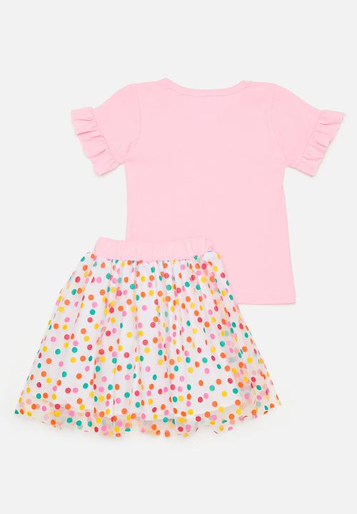 Pop Candy - Tee & skirt set - multi